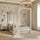Single bed with canopy and drawer N01 wooden in custom RAL/NCS color – solid wood, Nizio