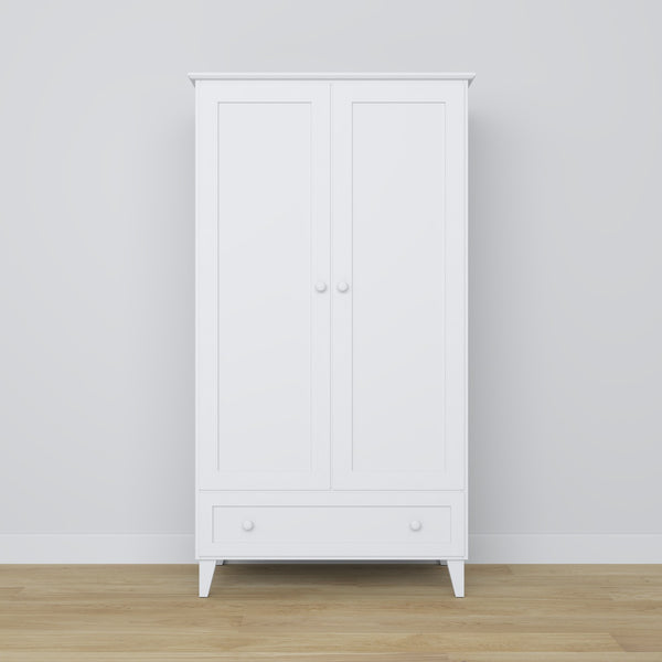 wardrobe 2D1S Scandi wooden in custom RAL/NCS color – solid wood, Nizio