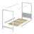 Wooden clear pine canopy bed – angled view, craftsmanship quality