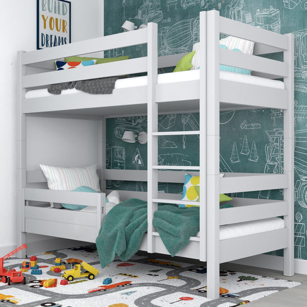 Safety rail grey – wooden, front view, Nizio Home