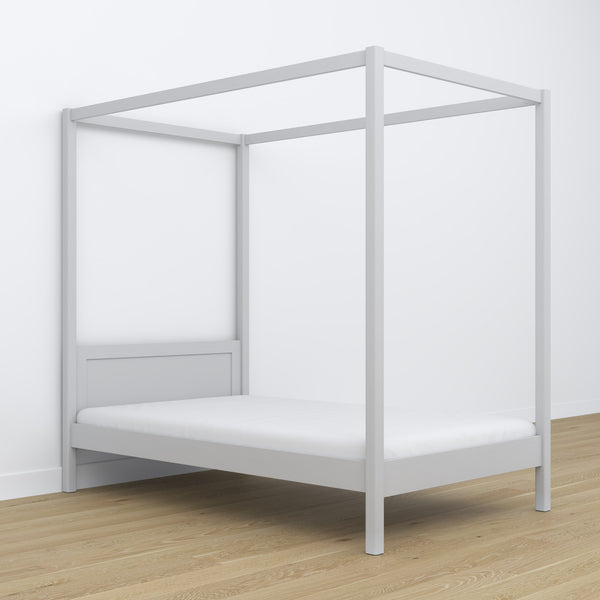 Bed grey with canopy – wooden decorative frame, safe for children