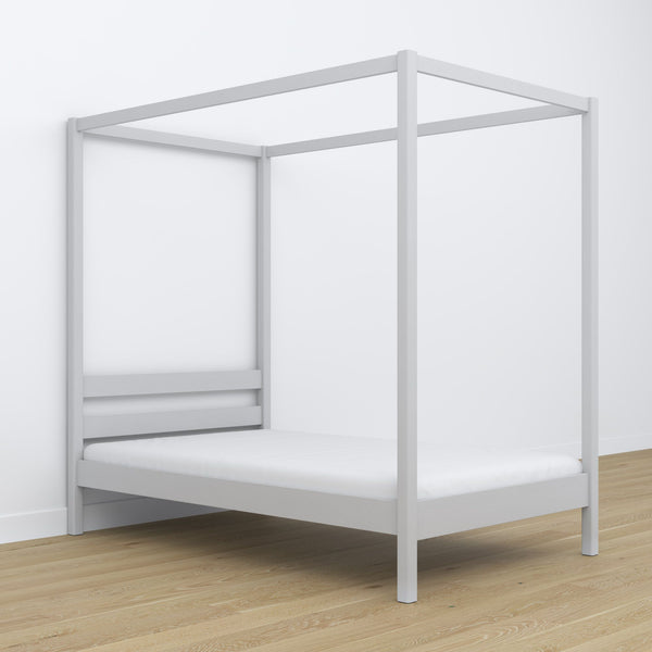 Bed grey with canopy – wooden decorative frame, safe for children