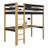 Black and Oak Wooden Loft Bed with Desk – Children’s Room, Scandi Nizio