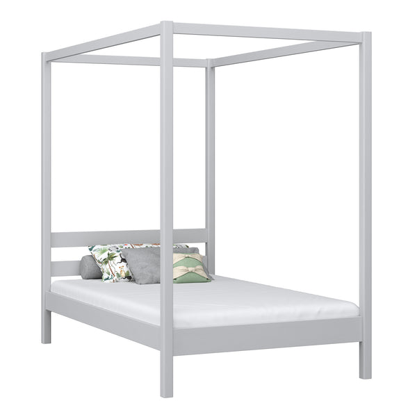 Wooden grey canopy bed – child’s room, Scandinavian style, Nizio