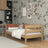 Sofa bed oak natural oak – side view, shape and proportions of the furniture
