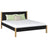 Wooden double bed black and oak – bedroom, solid wood, Scandinavian style