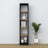 Bookcase black-oak – wooden, front view, all shelves, Nizio