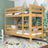 Fall protection rail natural pine mounted on the bed – close-up