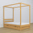 Wooden natural pine canopy bed – decorative frame, child’s room