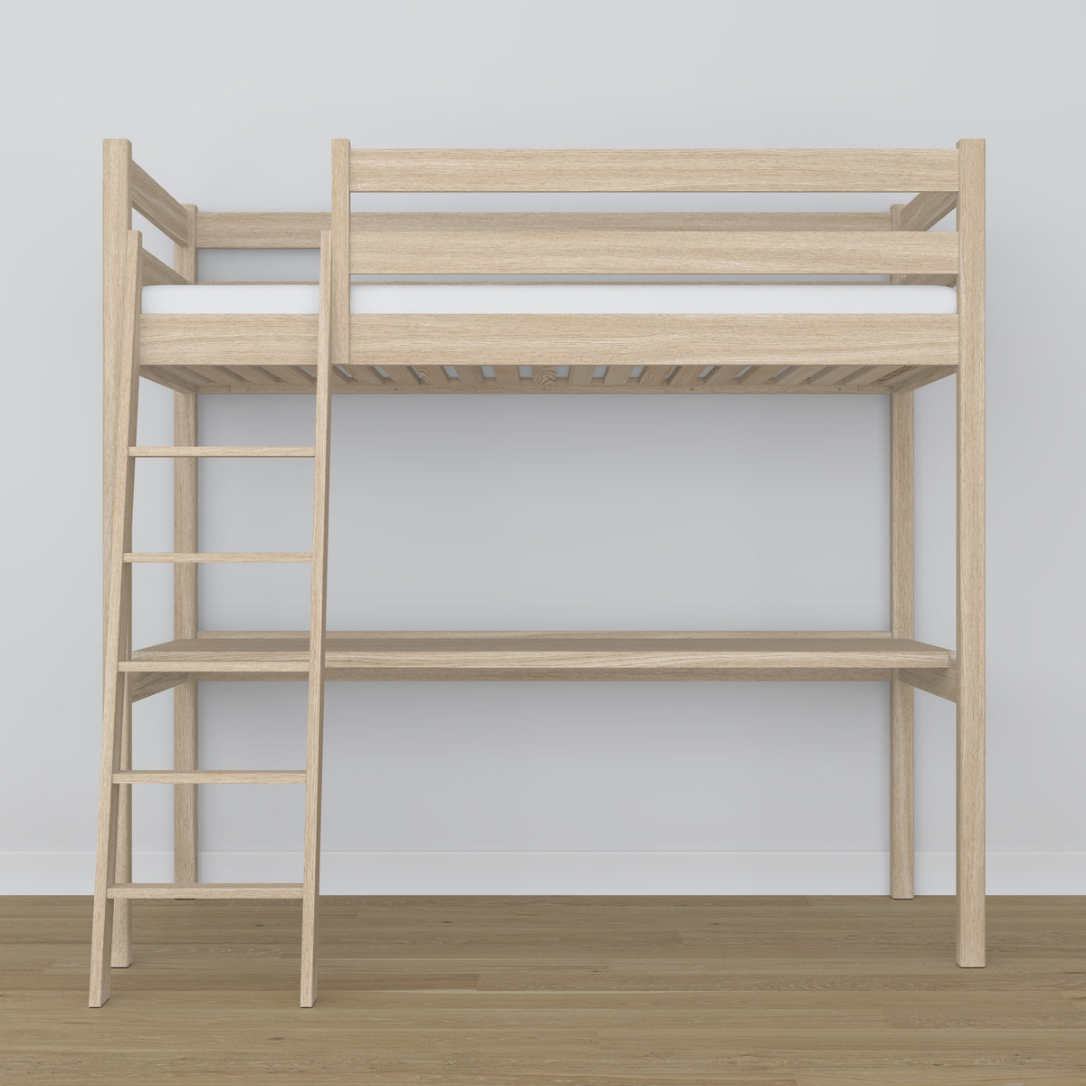 Oak Loft Bed with Desk Bleached Oak – Ladder and Joint Details