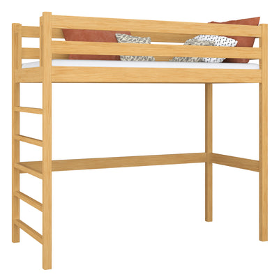 Natural Pine Wooden Loft Bed – Children’s Room, Solid Wood, Scandi Style
