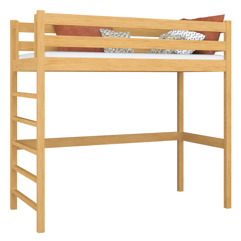 Natural Pine Wooden Loft Bed – Children’s Room, Solid Wood, Scandi Style