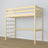 Clear Pine Wooden Loft Bed – Slatted Frame, Side View