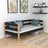 Sofa bed black-oak – wooden side barrier, safety for children