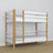 White and Oak Wooden Bunk Bed – Close-up of Joints and Wood Details