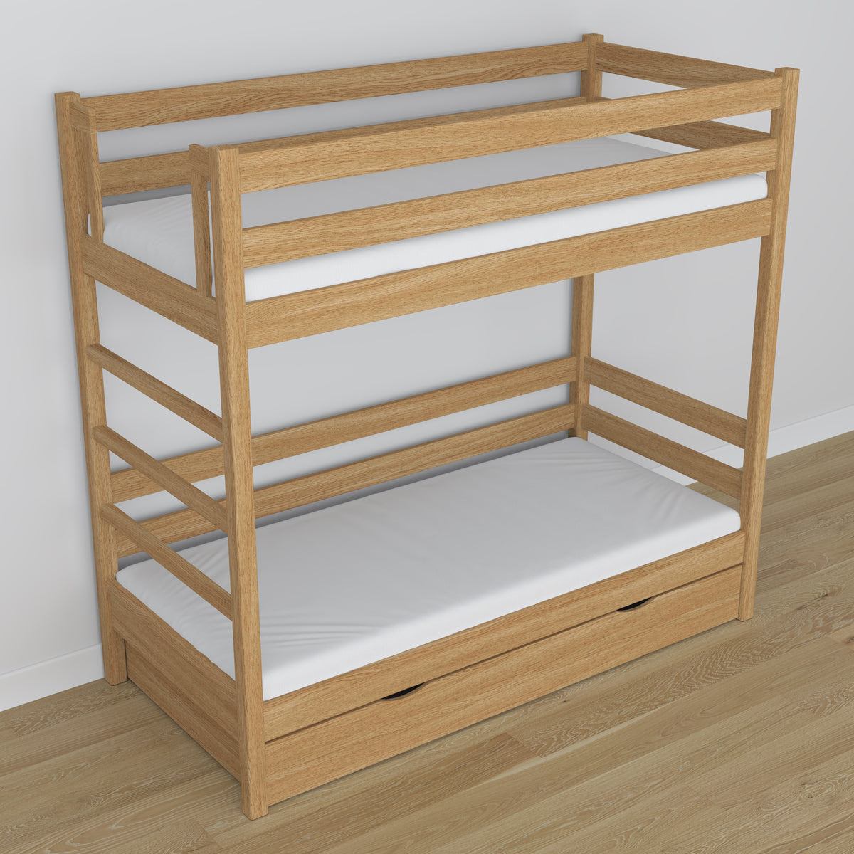 Oak Bunk Bed Natural Oak – Ladder and Joint Details, Children’s Room