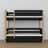 Black and Oak Bunk Bed – Wooden Slatted Frame, Side View