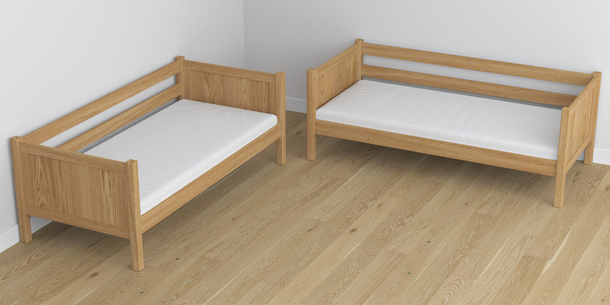 Oak Bunk Bed Natural Oak with Drawer – Scandi Children’s Room Arrangement