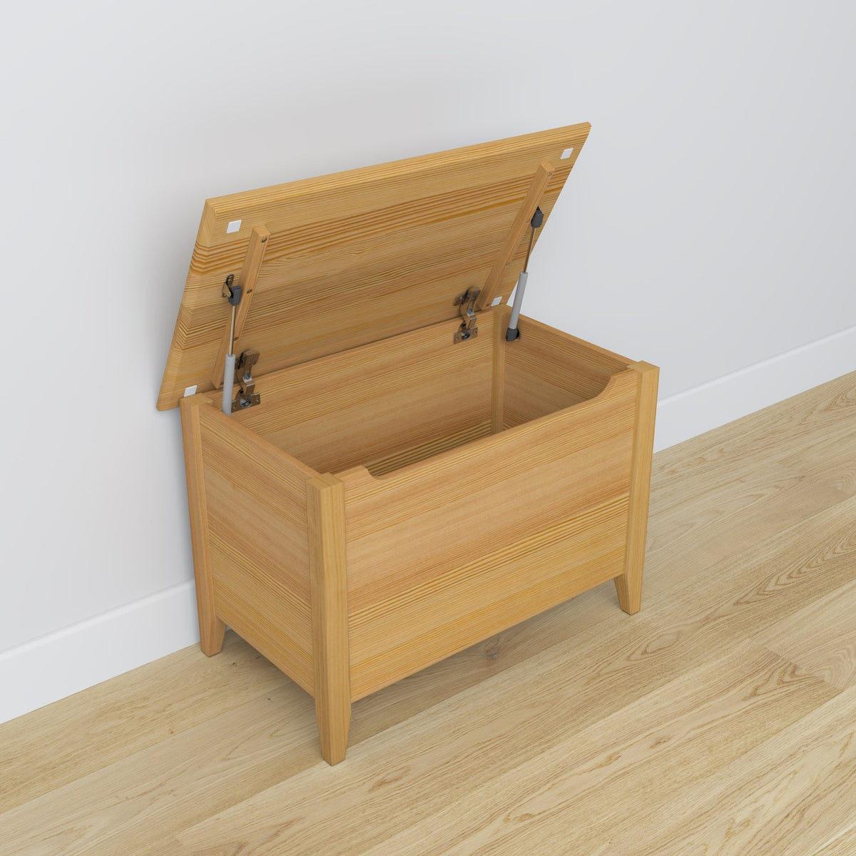 Chest pine natural pine – open lid, spacious storage interior