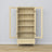 Display cabinet 1S 90 clear pine – pine, glass door, front view