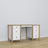 Desk 6S white with oak – wooden, wide tabletop, front view, Nizio