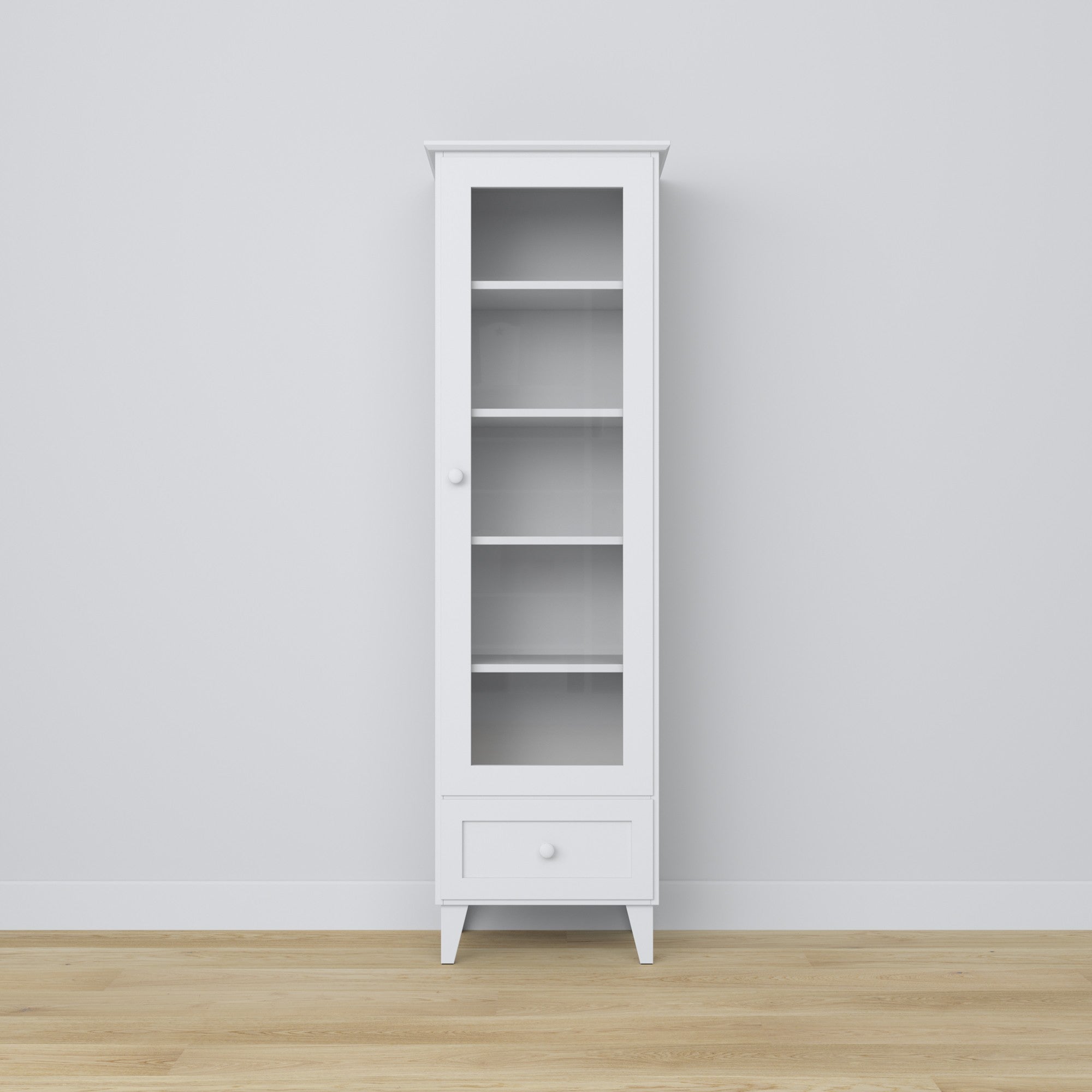 display cabinet 1S 57 Scandi wooden in custom RAL/NCS color – solid wood, Nizio