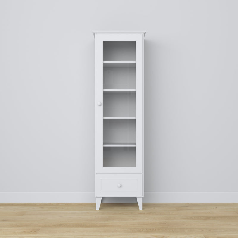 display cabinet 1S 57 Scandi wooden in custom RAL/NCS color – solid wood, Nizio