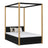 Wooden canopy bed with drawer black-oak – child’s room, scandi style