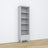 Bookcase 1S 57 grey – wooden, all shelves, front view, Nizio