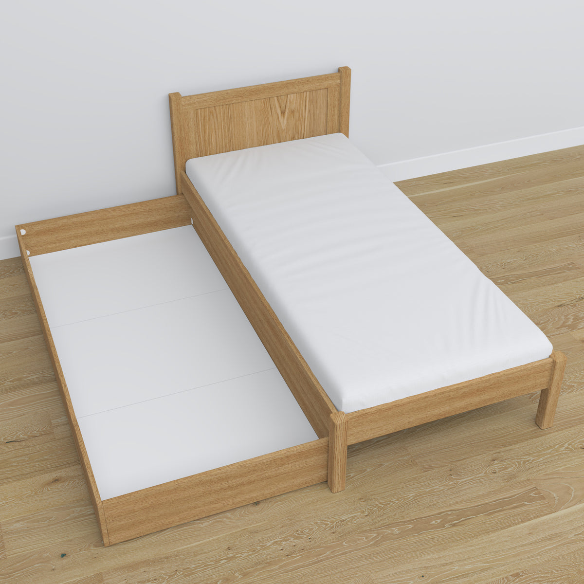 Nizio pine slatted base for bed with drawer – durable support base