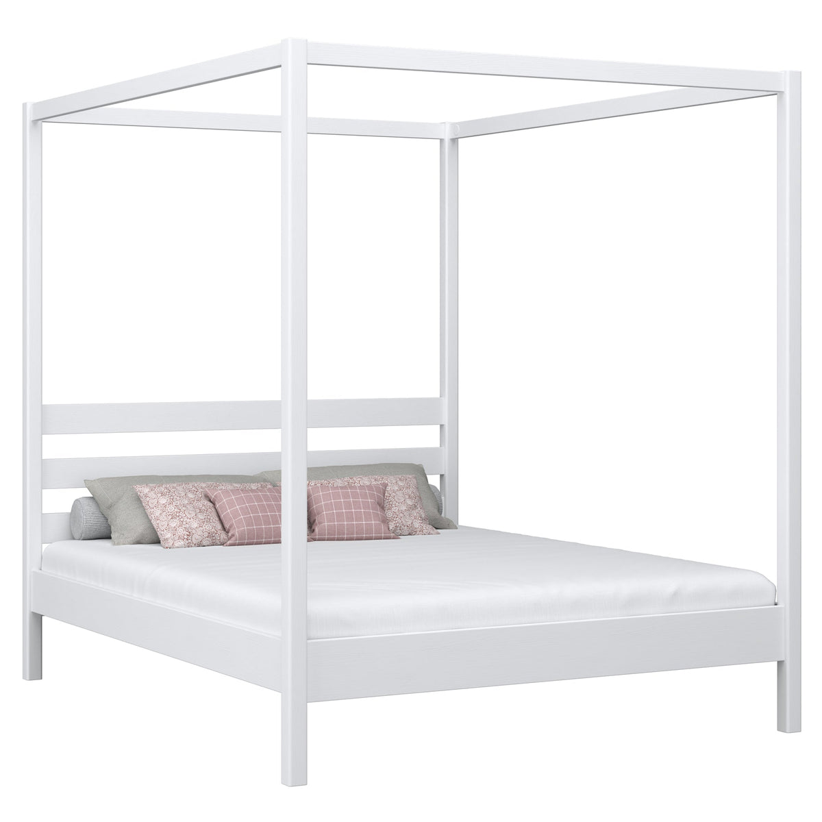 Double bed with canopy N01 RAL/NCS – wooden, color matched to the interior, Nizio Home