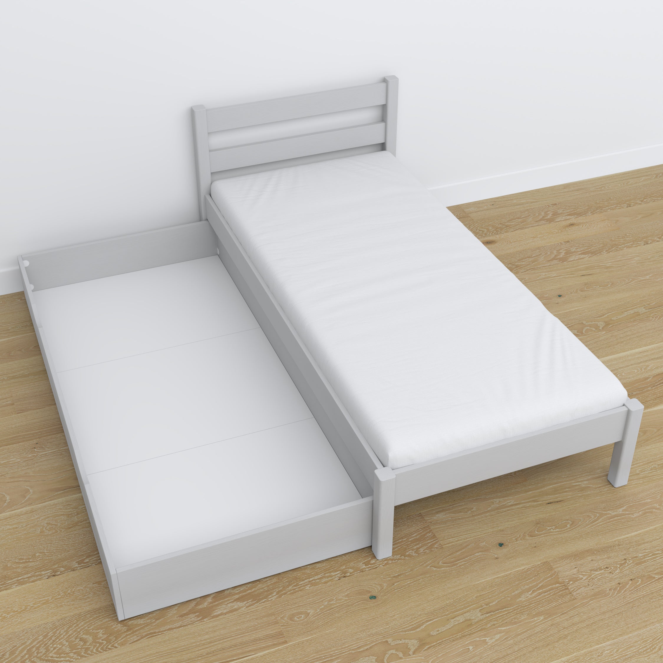 Nizio pine slatted base for bed with drawer – durable support base