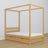 Natural pine canopy bed – drawer for additional mattress, wooden