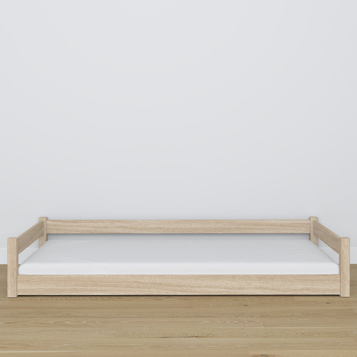 Low Bed Bleached Oak – Oak Legs and Base, Close-up