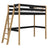 Black and Oak Wooden Loft Bed – Children’s Room, Solid Wood, Scandi Style