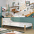 Single wooden bed white-oak – children’s room, solid wood, scandi style