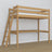 Oak Loft Bed with Desk Natural Oak – Ladder and Safety Rail