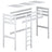 Loft bed clear pine wooden – dimensions and diagram, Nizio