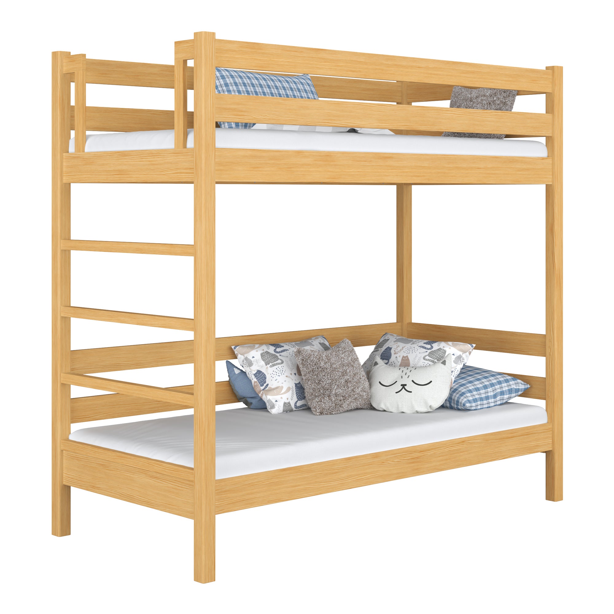 Natural Pine Bunk Bed in Children’s Room – Scandi Arrangement, Wooden
