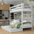 Grey Wooden Bunk Bed – Open Drawer, Spacious Storage Under the Bed