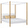 Wooden canopy double bed N01 white/oak – overall view, solid wood