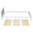 Single wooden bed clear pine – rear headboard, solid construction