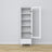 Display cabinet 1S 57 white – wooden, glass door, front view