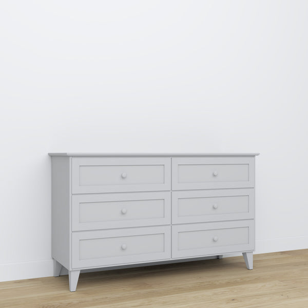 Chest of drawers 6S grey – wooden, closed drawers, front view, Nizio