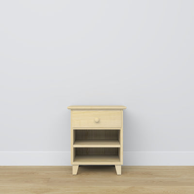 Bedside table with drawer N02 pine clear pine – bedroom, Scandinavian style