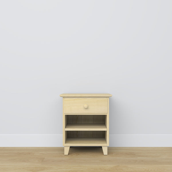 Bedside table with drawer N02 pine clear pine – bedroom, Scandinavian style
