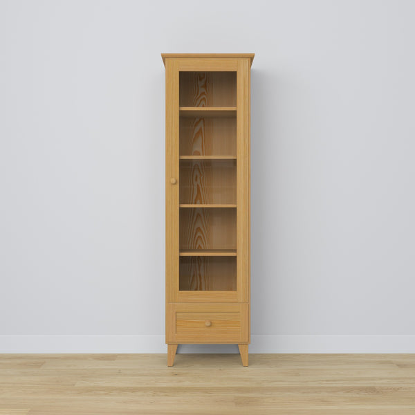 Display cabinet with drawer pine natural pine 57 cm – living room, Scandinavian style Nizio