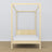 Wooden clear pine canopy bed – close-up of canopy and headboard