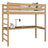 Loft bed natural oak with desk – study space under the sleeping area, oak