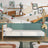 Bed white/oak in children’s room – Scandinavian arrangement, wooden
